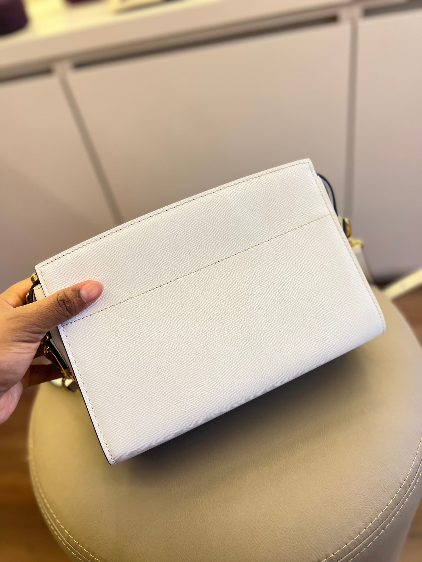 Prada Esplanade City Saffiano Off White