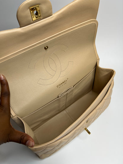 Chanel Double Flap Jumbo Nude