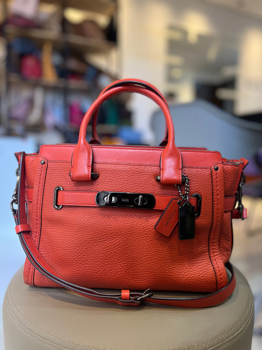 Coach Swagger Pebbled Laranja