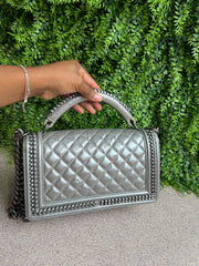 Chanel Boy Metallic Prateada