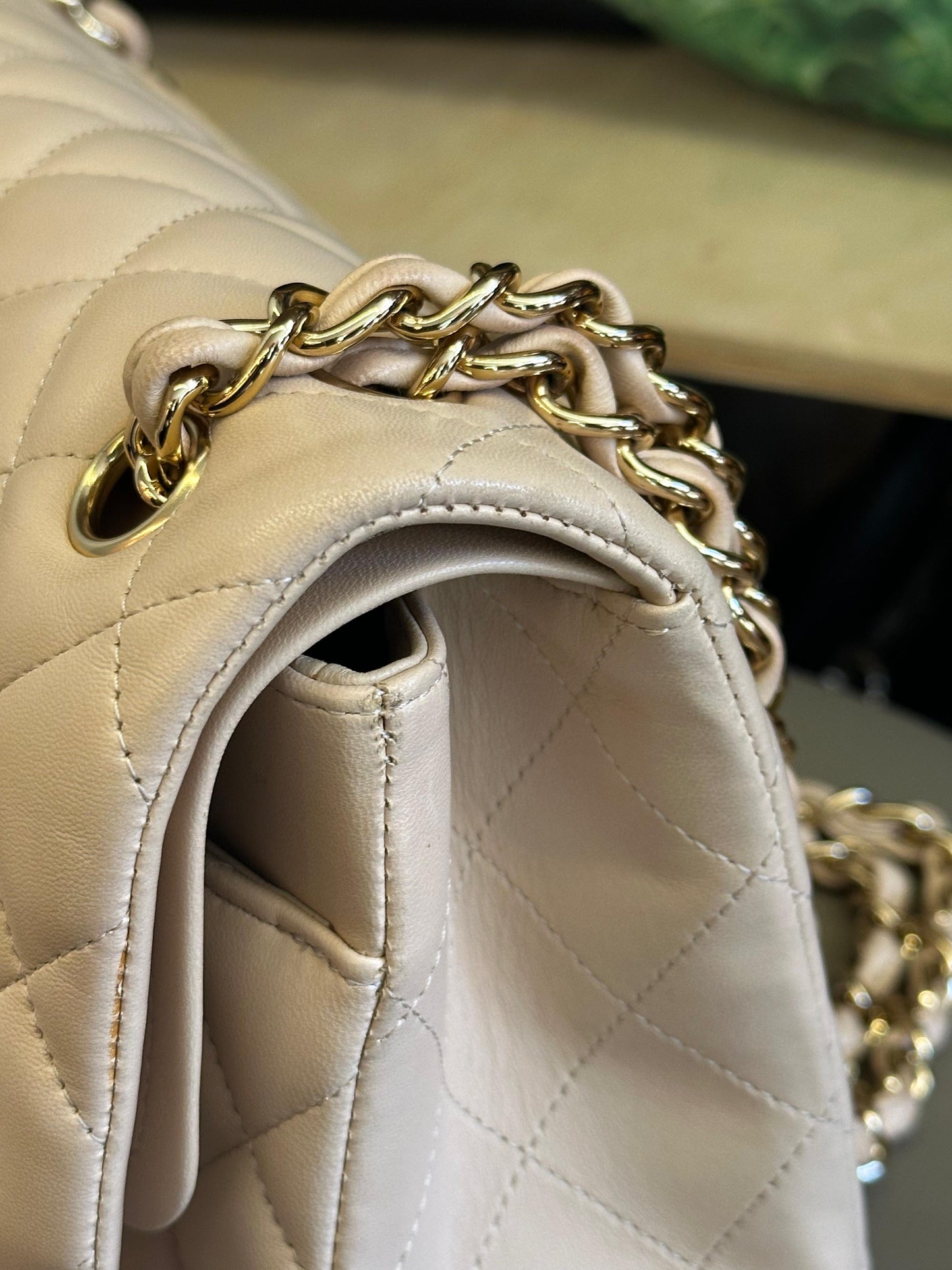 Chanel Double Flap Jumbo Nude