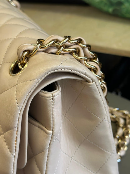 Chanel Double Flap Jumbo Nude