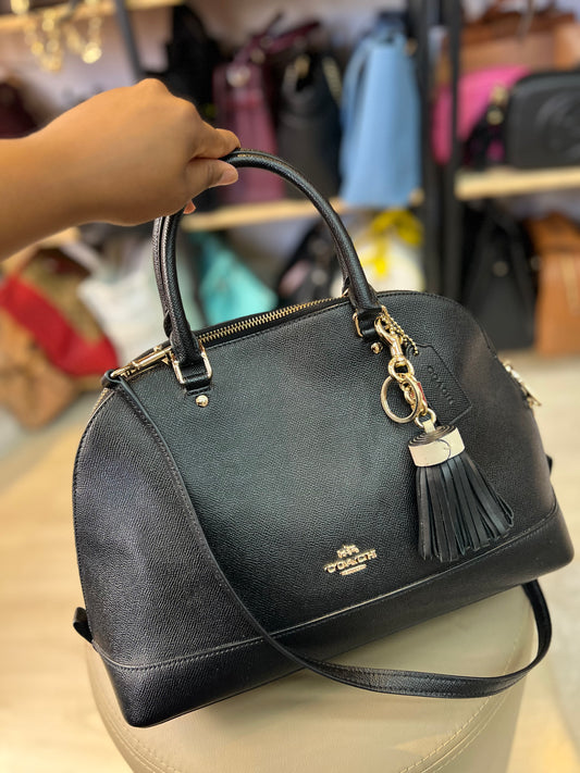 Coach Sierra Satchel em Couro Preto