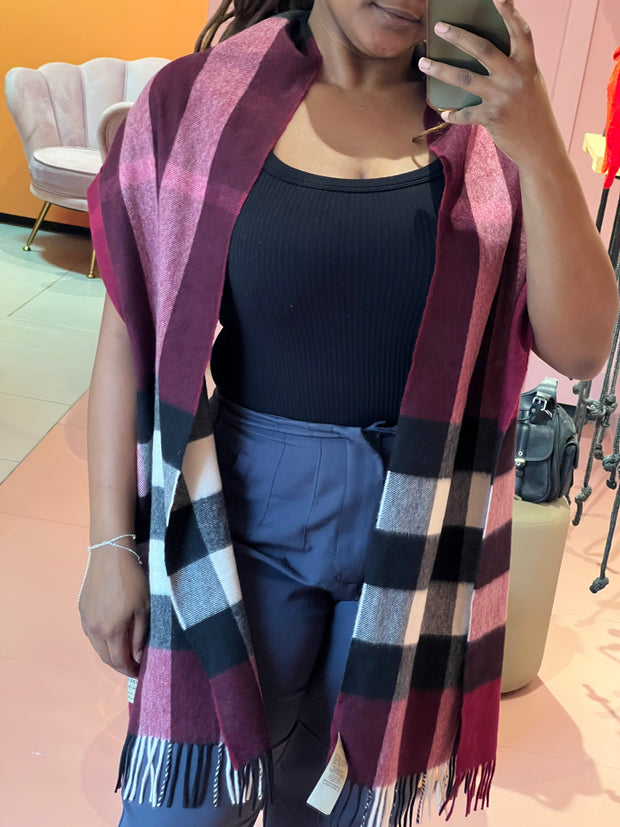 Echarpe Burberry Check Roxo