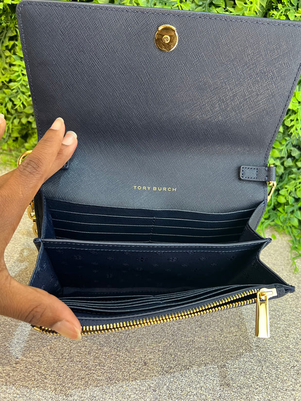 Tory Burch Emerson Chain Wallet Azul