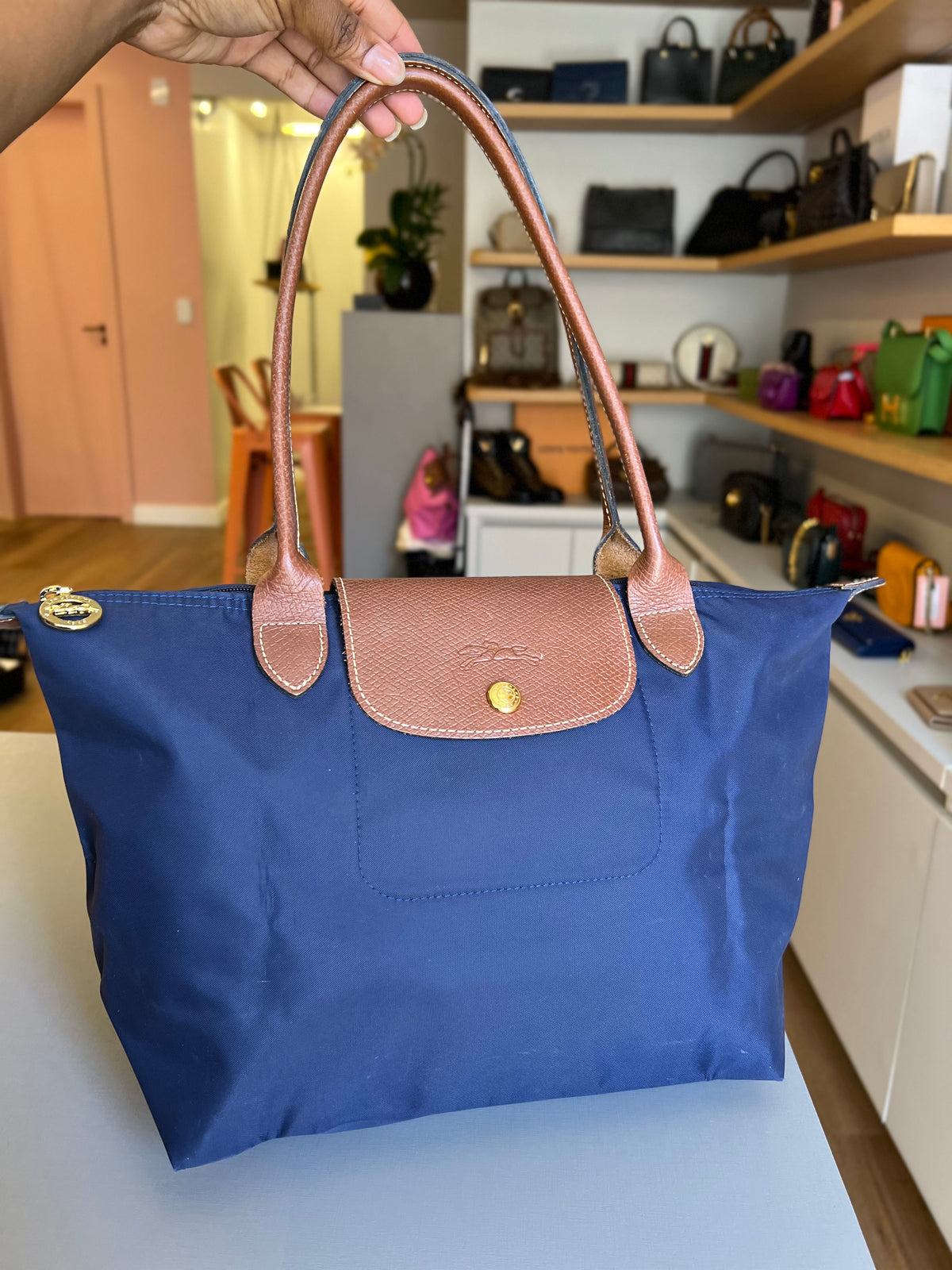 Longchamp Le pliage M Azul