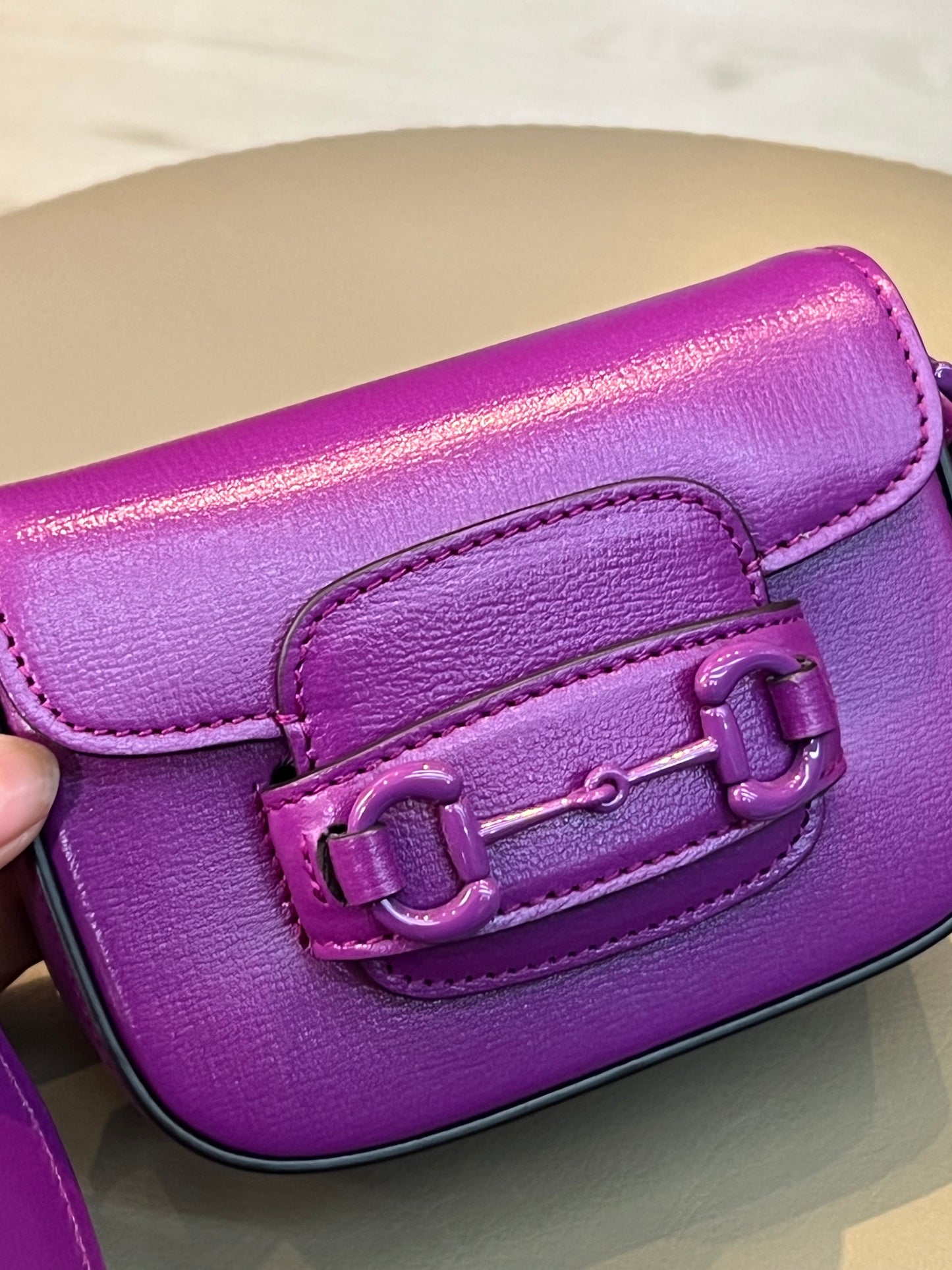 Gucci Horsebit 1955 Super Mini Roxa
