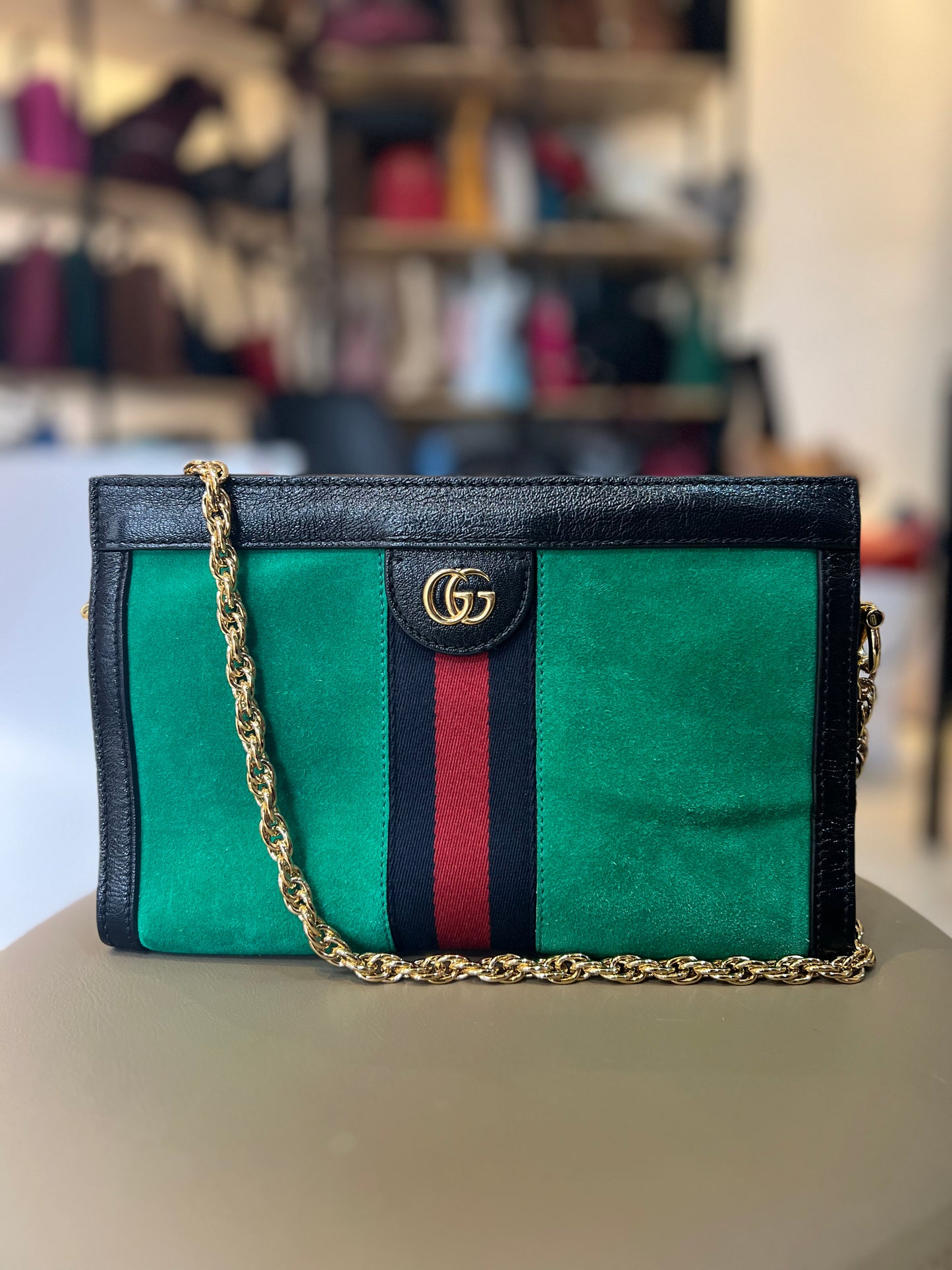 Gucci Ophidia Camurça Chain Verde
