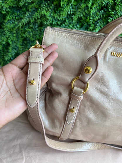 Miu Miu Vitello Lux Bow Satchel