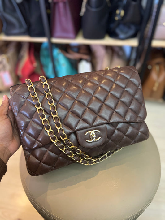 Chanel Single Lambskin Marrom