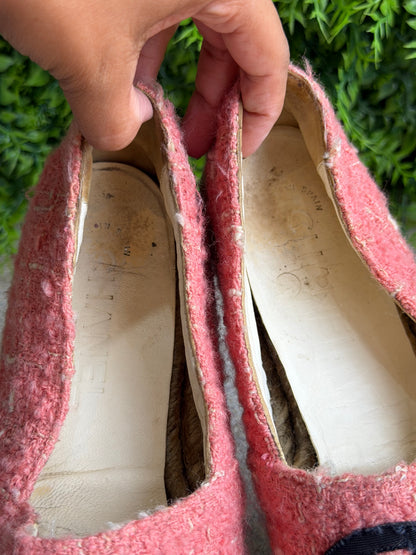 Espadrile Chanel Tweed Rosa
