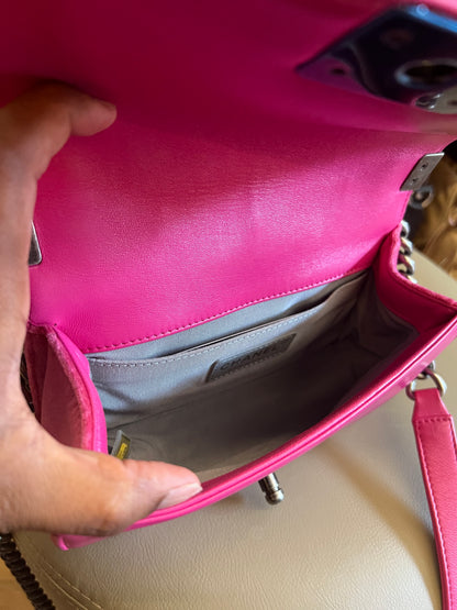 Chanel boy Velvet Small Pink