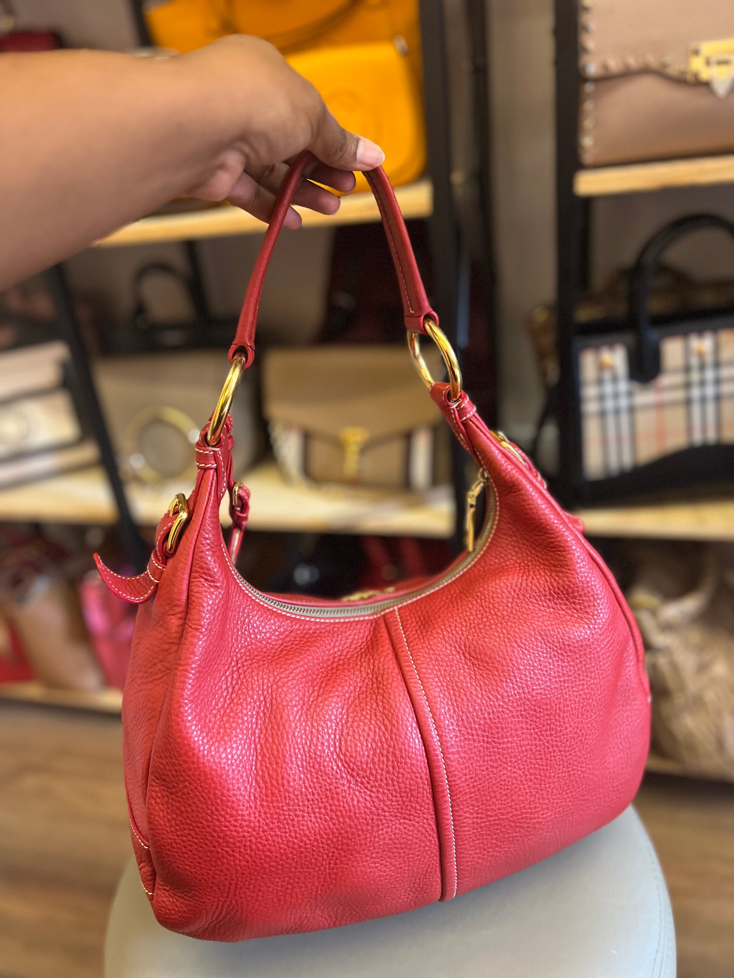 Prada Vitello Shoulder Vermelha