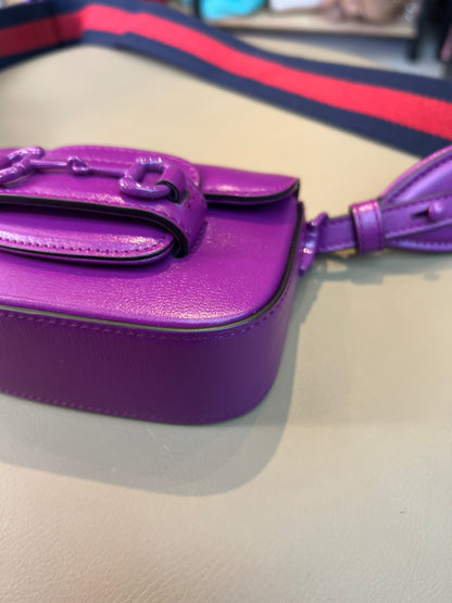 Gucci Horsebit 1955 Super Mini Roxa