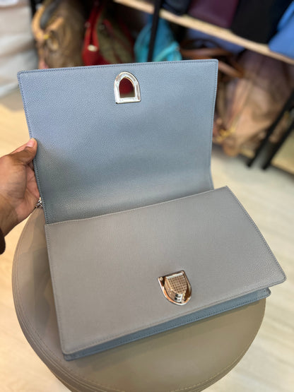 Christian Dior Diorama Couro Cinza