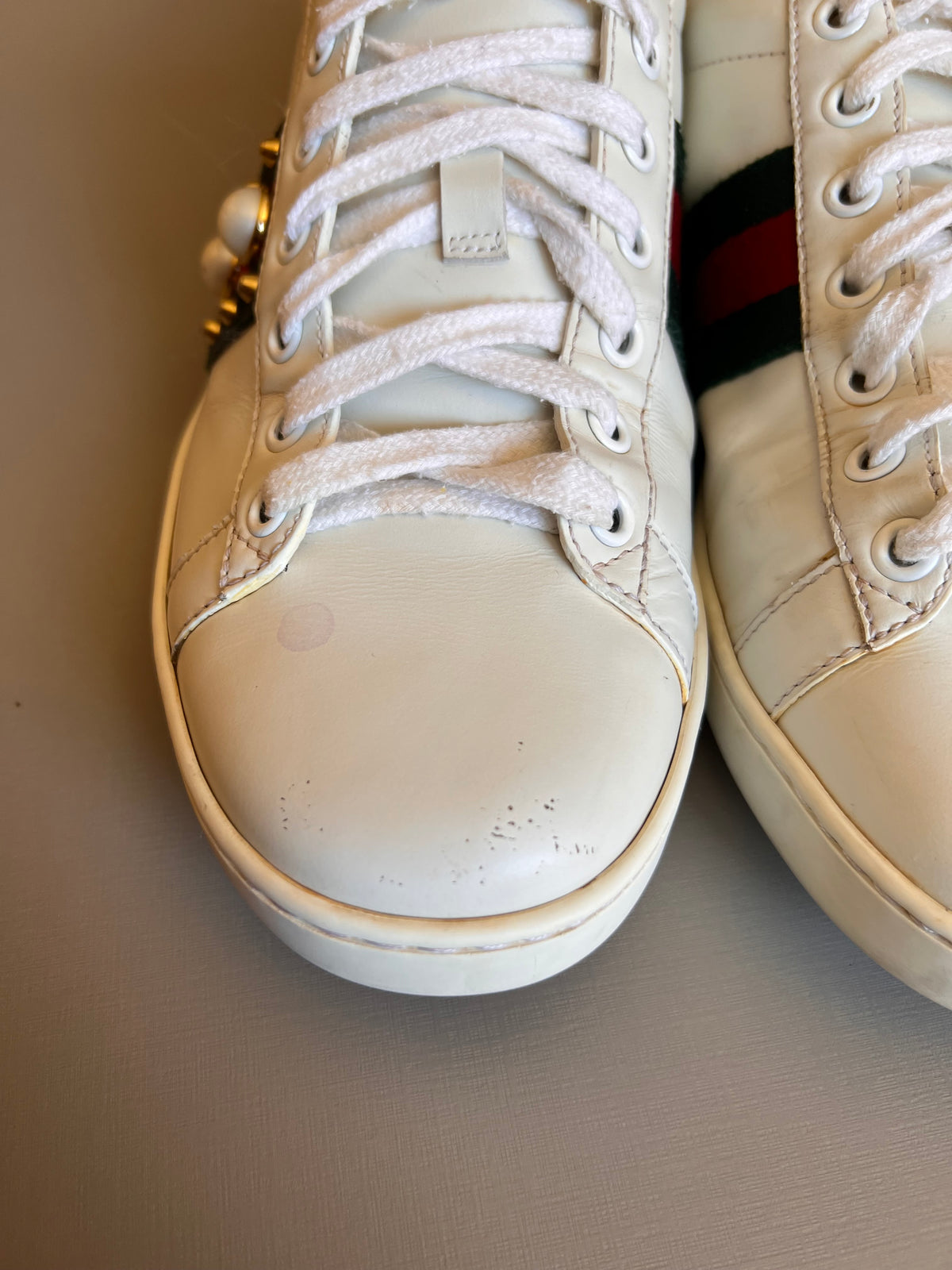 Tenis Gucci Ace Web Pearl
