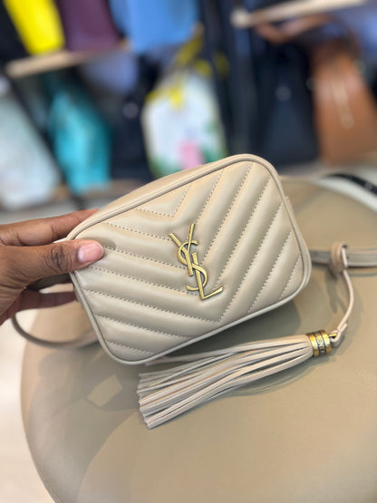 Saint Laurent Pochette Lou Leather Nude