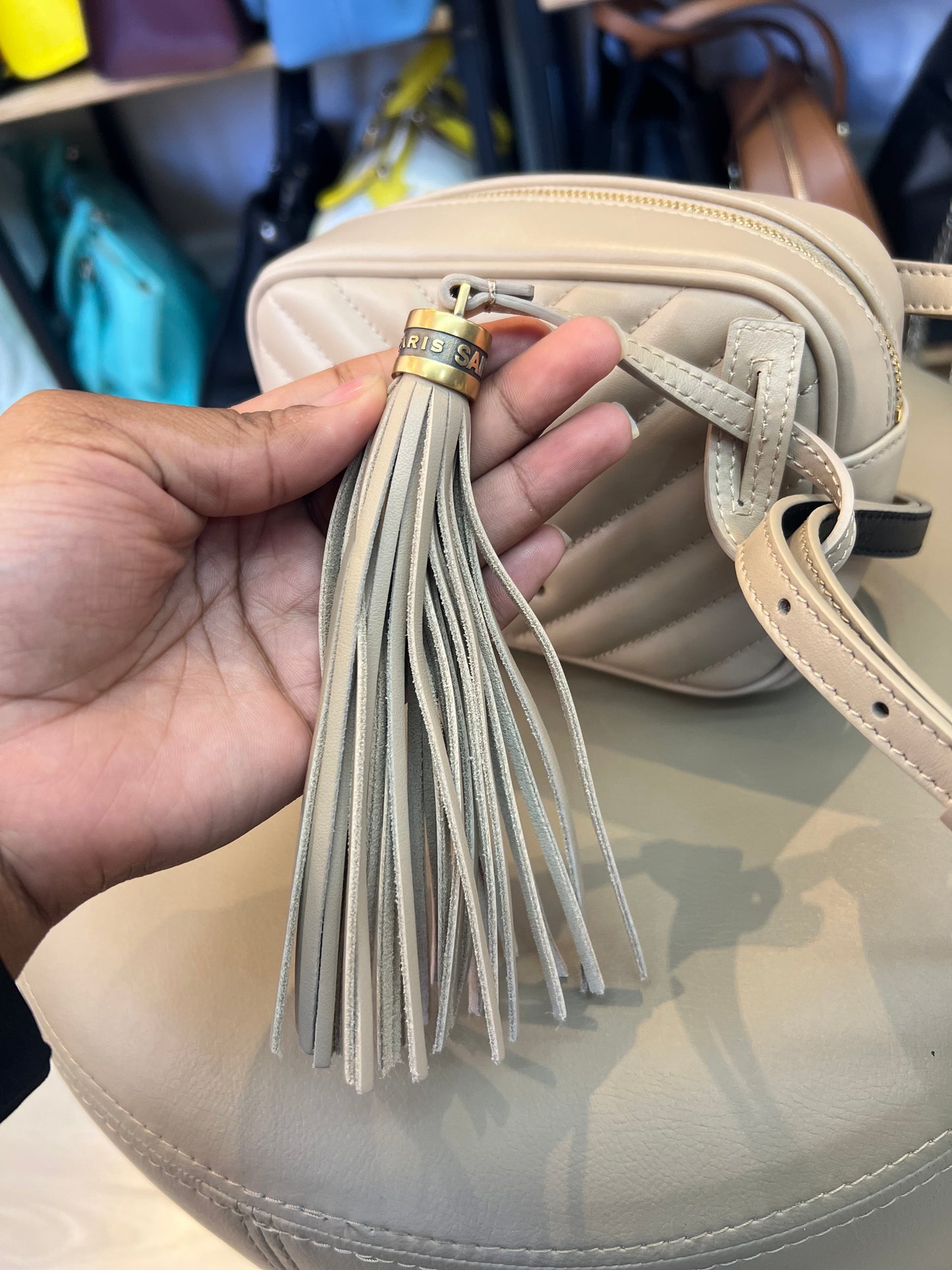 Saint Laurent Pochette Lou Leather Nude