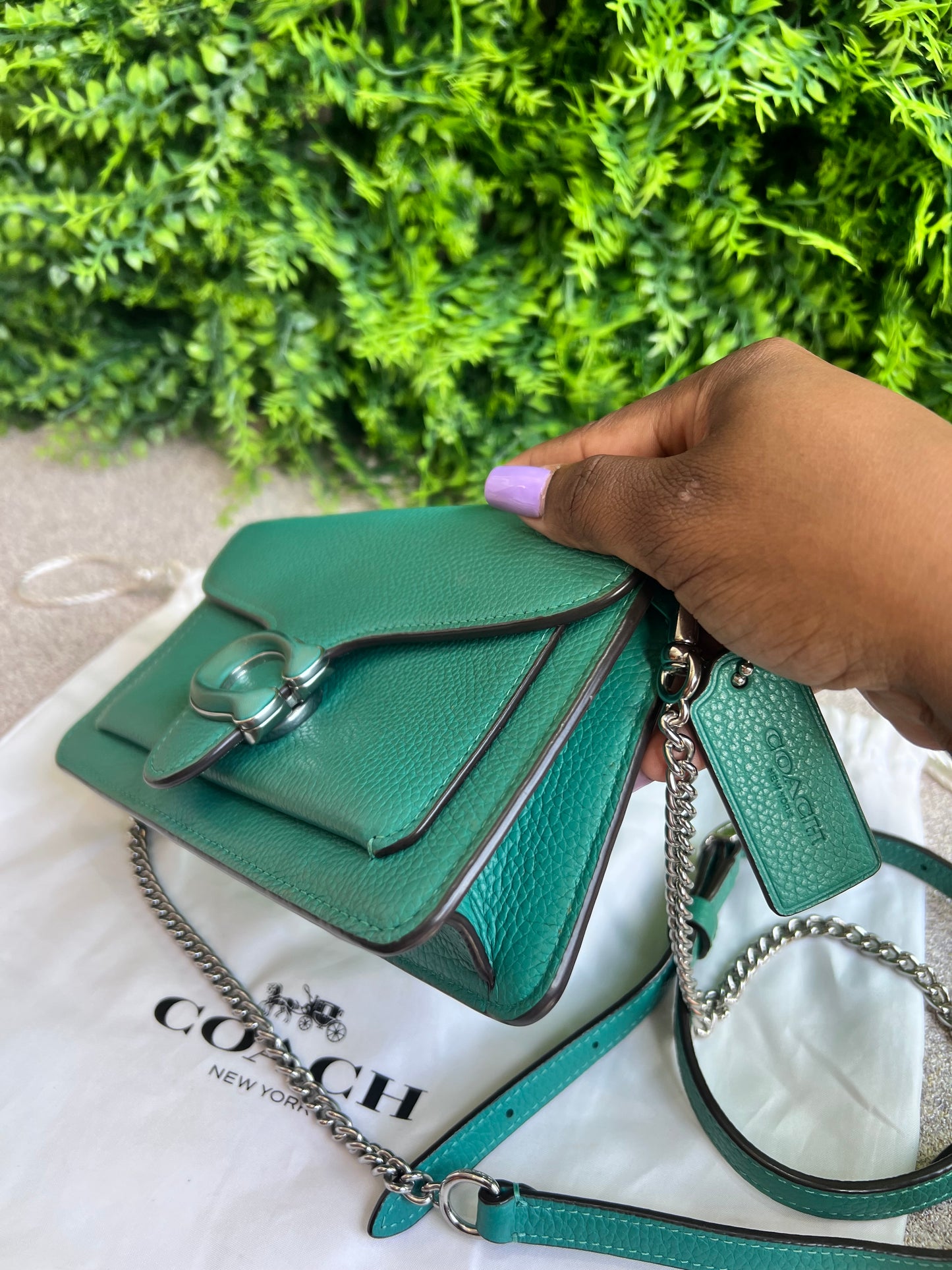 Coach Tabby Pebbled Verde