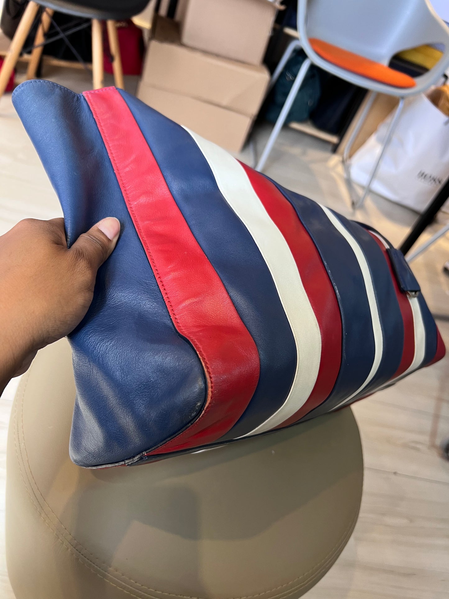 Prada Calf Tote Tricolor