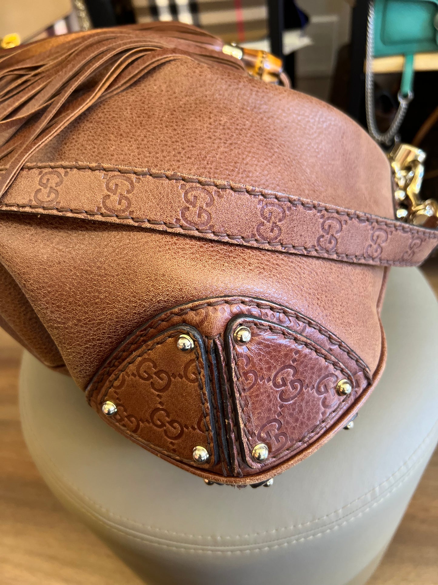 Gucci Indy Hobo Bag Marrom