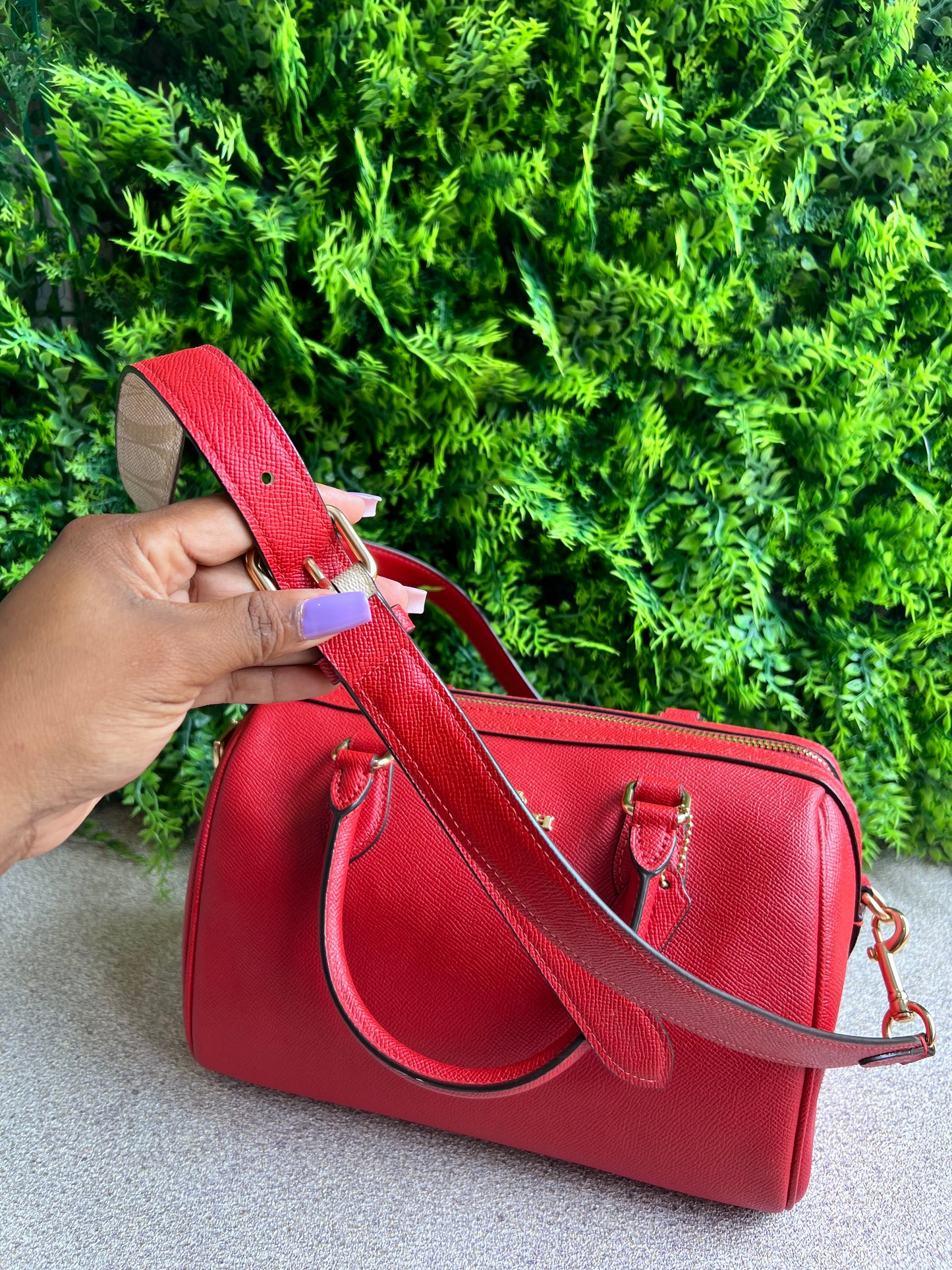 Coach Baú Crossbody Vermelha