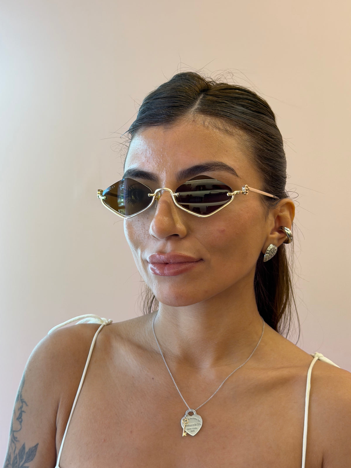 Óculos de Sol Gucci geométrico Double G