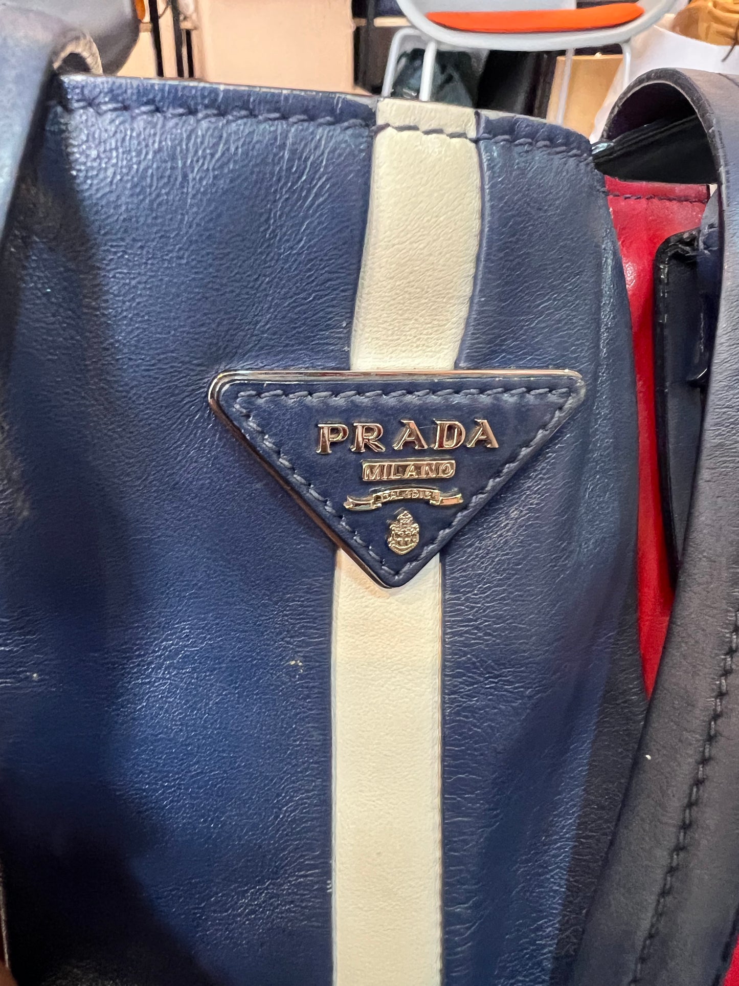Prada Calf Tote Tricolor