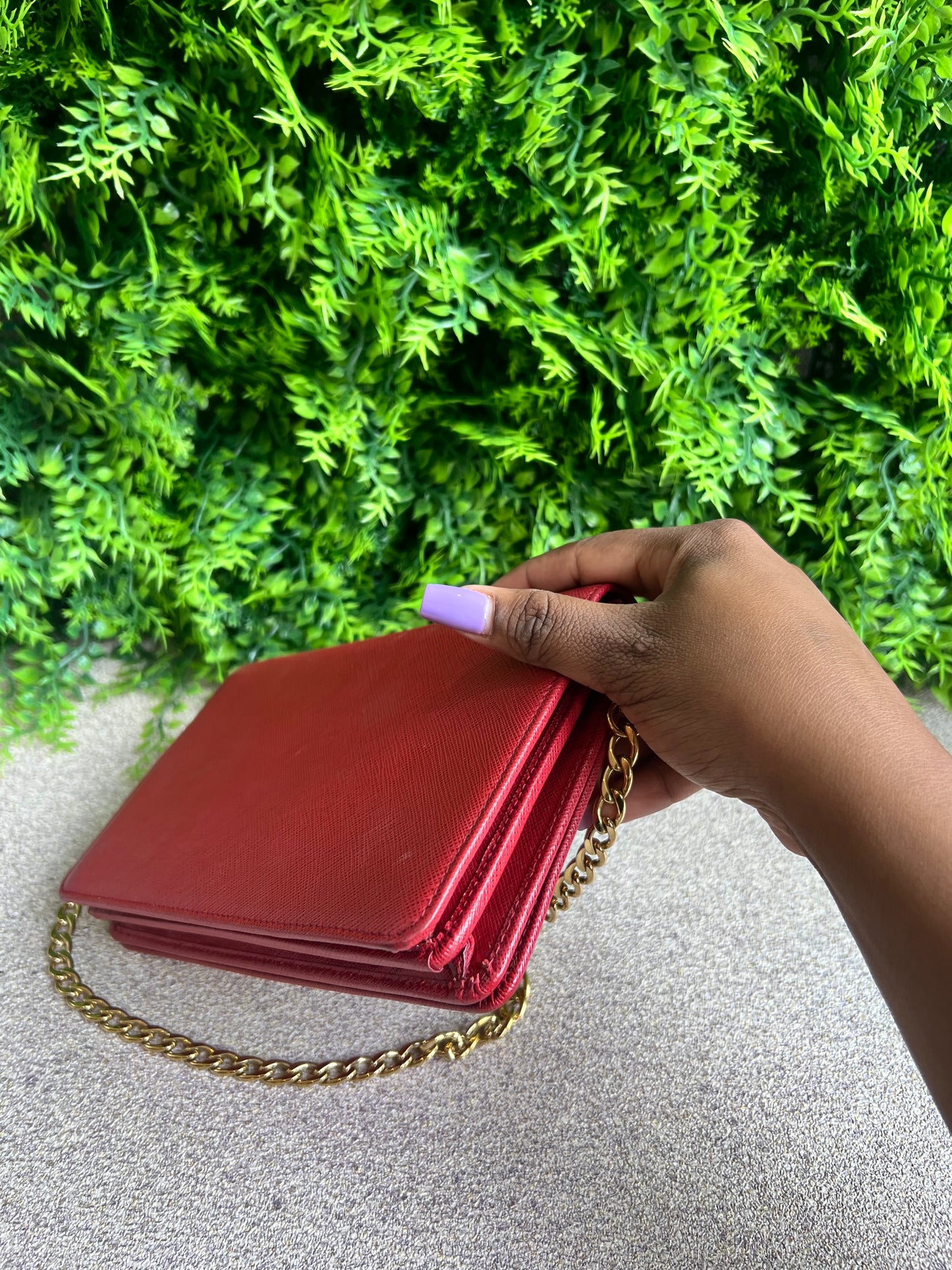 Prada Monograma Chain Vermelha