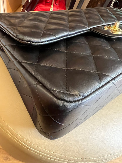 Chanel Double Flap Jumbo Preta