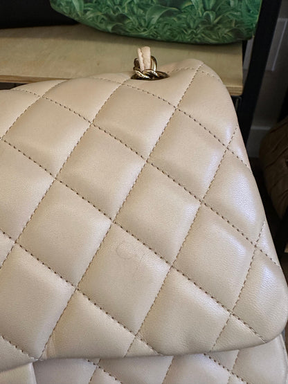 Chanel Double Flap Jumbo Nude