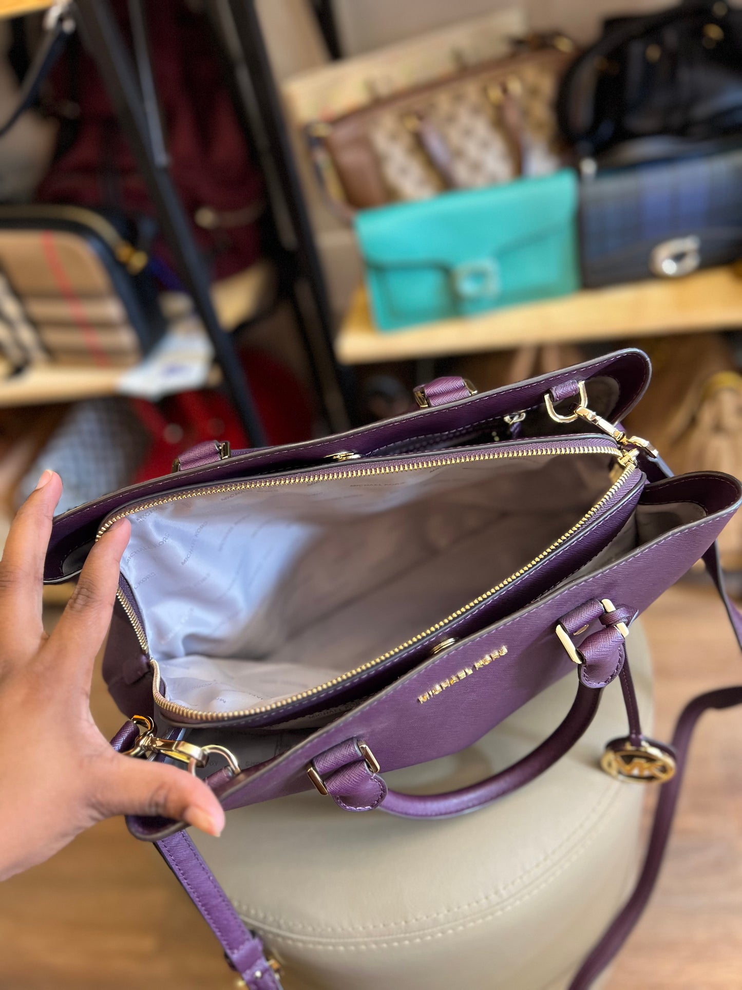 Michael Kors Tote Roxa