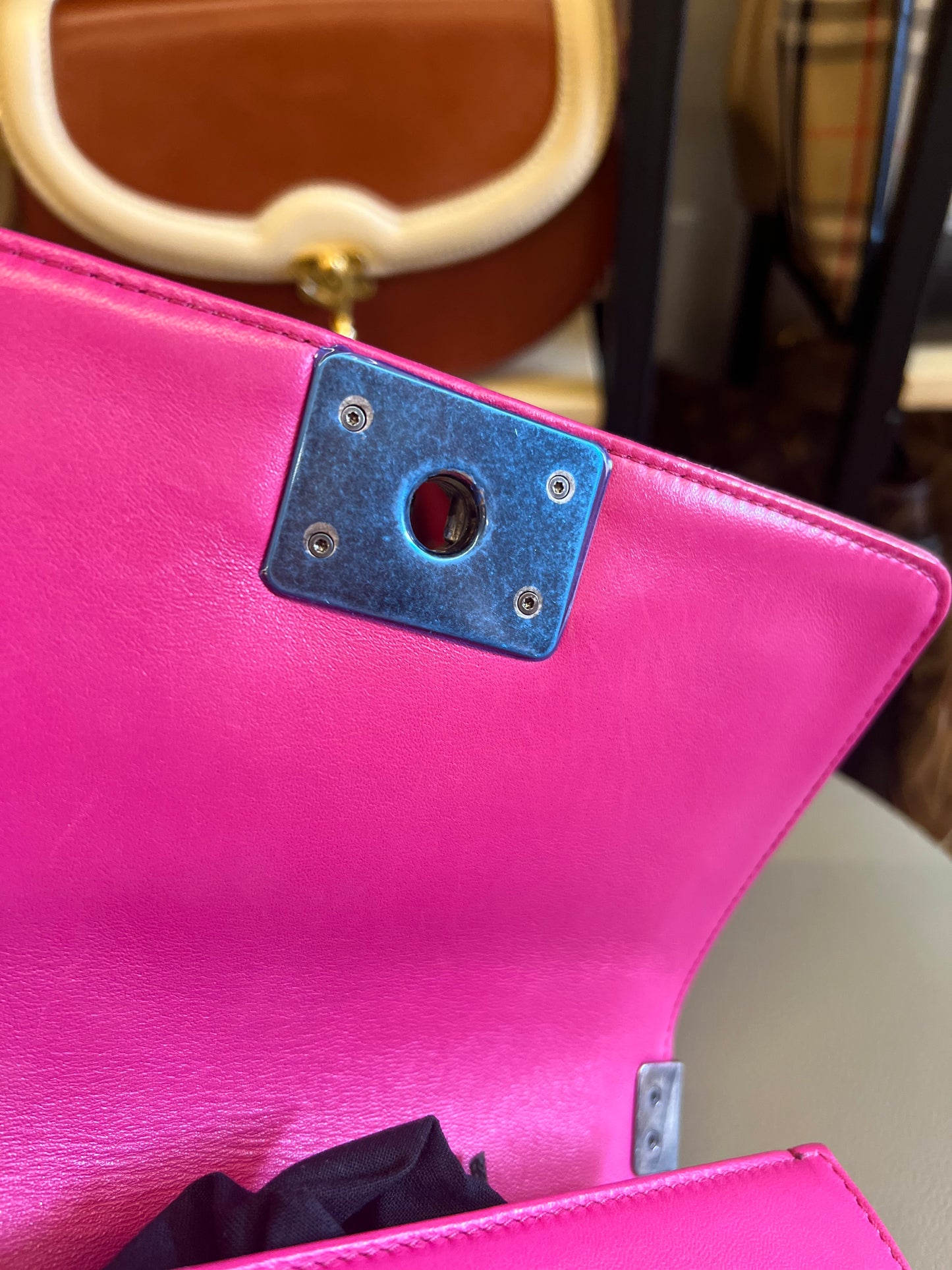 Chanel boy Velvet Small Pink