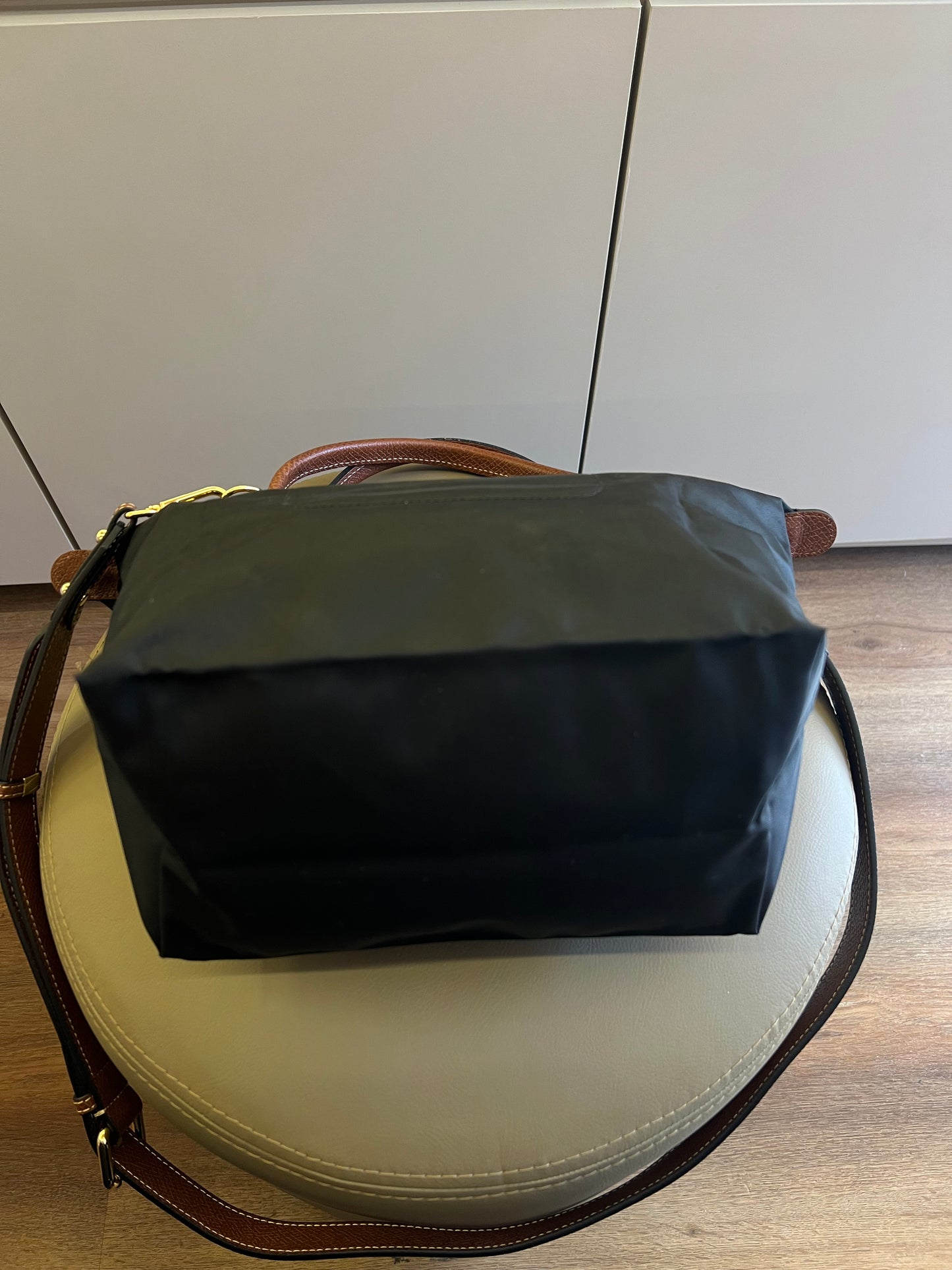 Longchamp Le Pliage Small Preta Com alça