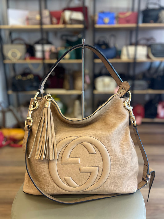 Gucci Soho Leather Nude