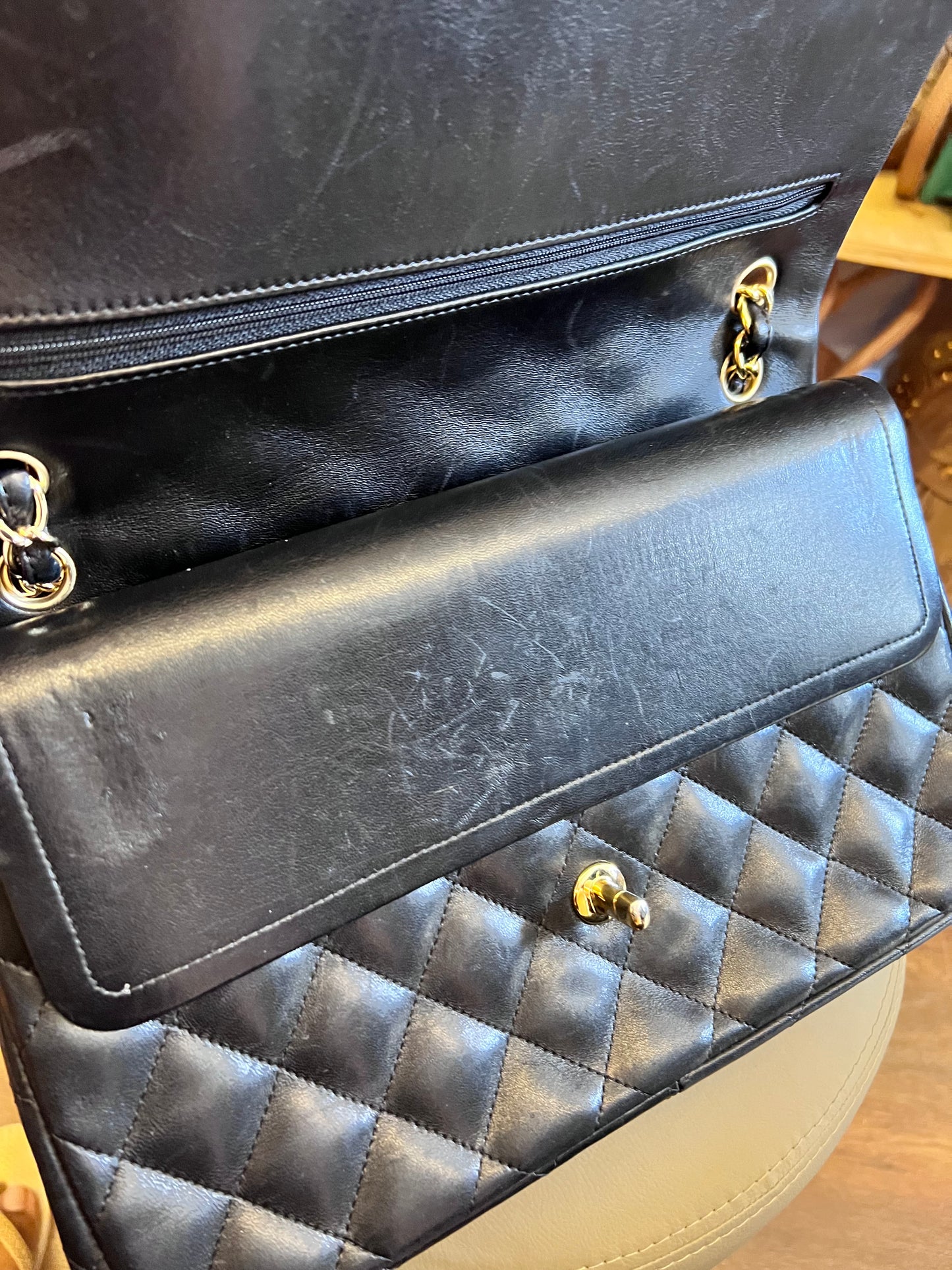 Chanel Double Flap Jumbo Preta