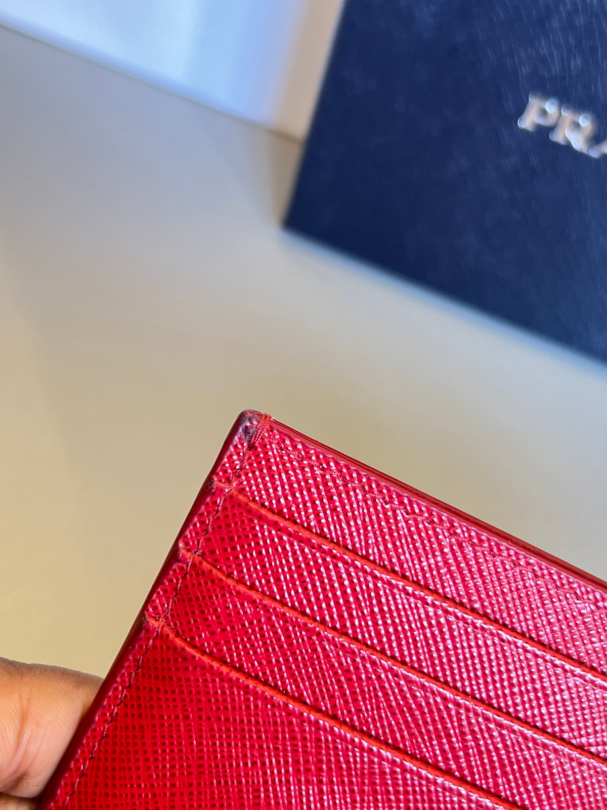 Porta Cartão Prada Saffiano Vermelho