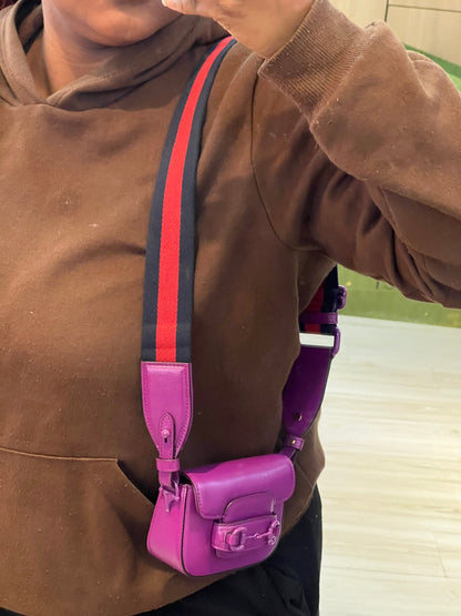 Gucci Horsebit 1955 Super Mini Roxa
