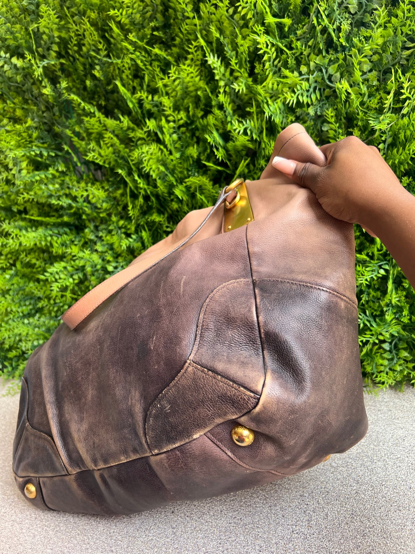 Prada Tote Soft Calf Marrom