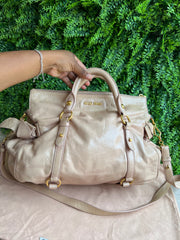 Miu Miu Vitello Lux Bow Satchel