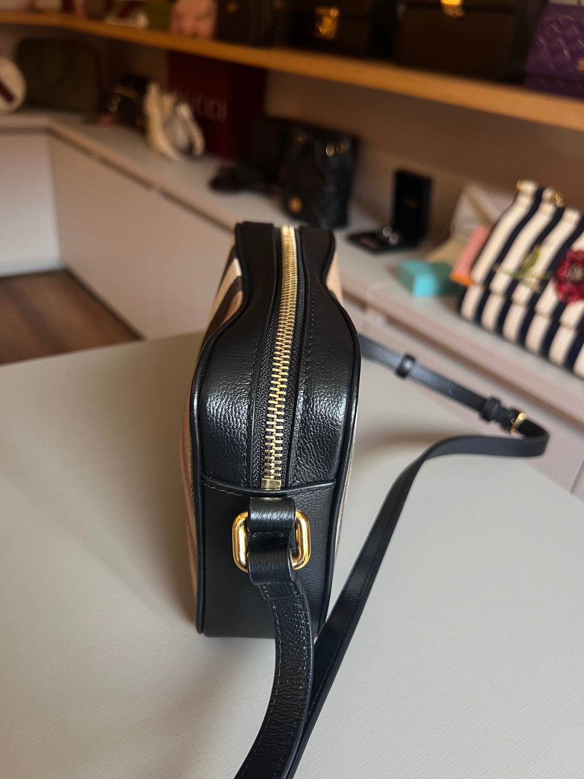 Burberry Heymarket Câmera Bag Mini Preta