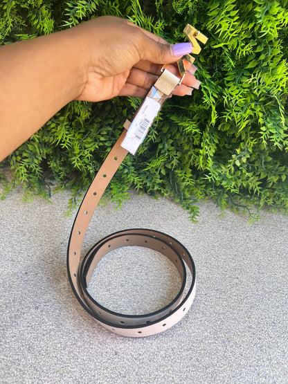 Cinto Michel Kors Logo OFF White