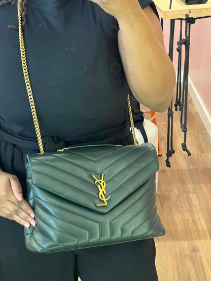 Saint Laurent Loulou Matelassê Verde