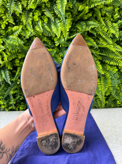 Sapato Aquazzura Blue Satin Powder Puff