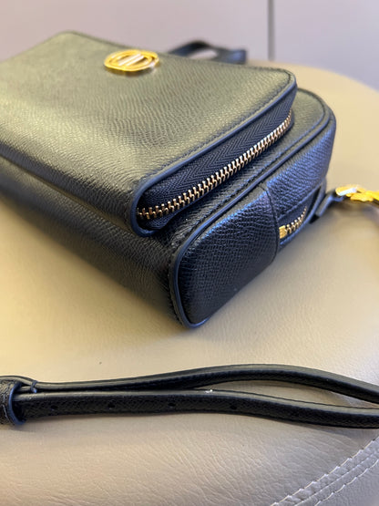 Christian Dior Cannage em Couro Preto