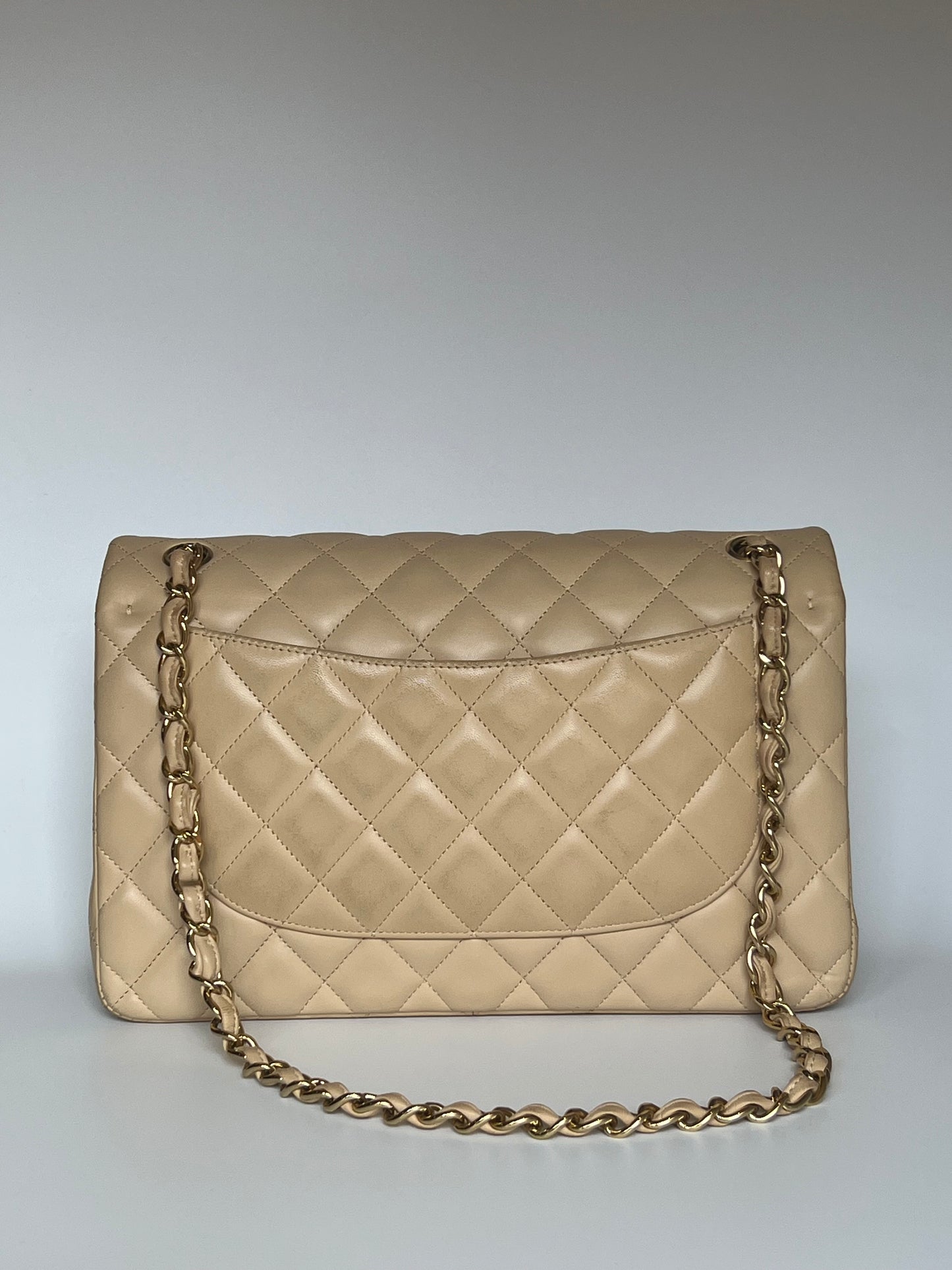 Chanel Double Flap Jumbo Nude