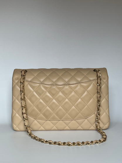 Chanel Double Flap Jumbo Nude