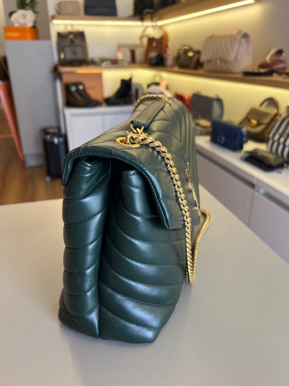 Saint Laurent Loulou Matelassê Verde