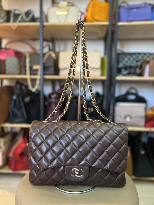 Chanel Single Lambskin Marrom
