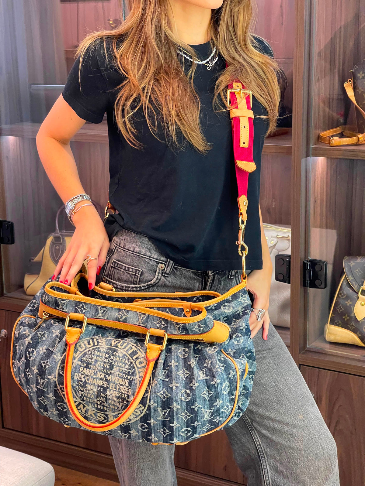 Louis Vuitton Denim Cabas Raye